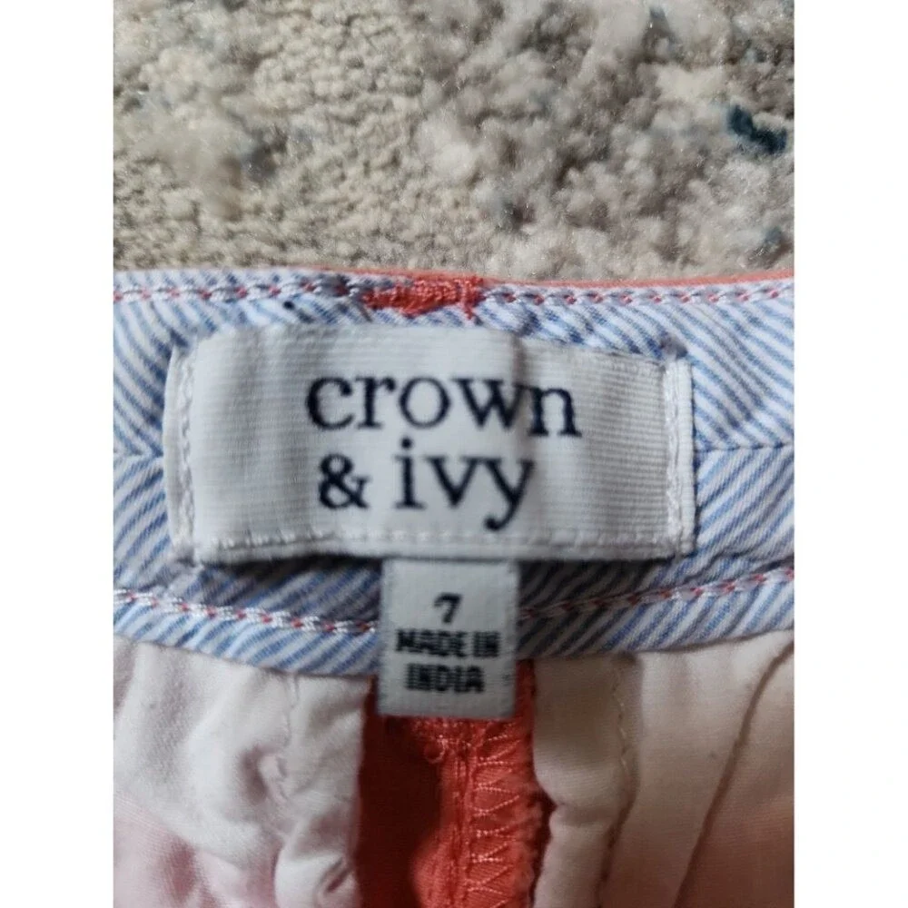 🥳 5 for $25 BUNDLE Crown & Ivy Girls Size 7 Coral Pink‎ Preppy Shorts